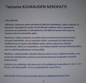 Uutuus pelipäiville! Osallistumisohjeet ohessa. Mukaan nyt jäsenet joita eivät seurapelit tai Bocciakaan niin sytytä